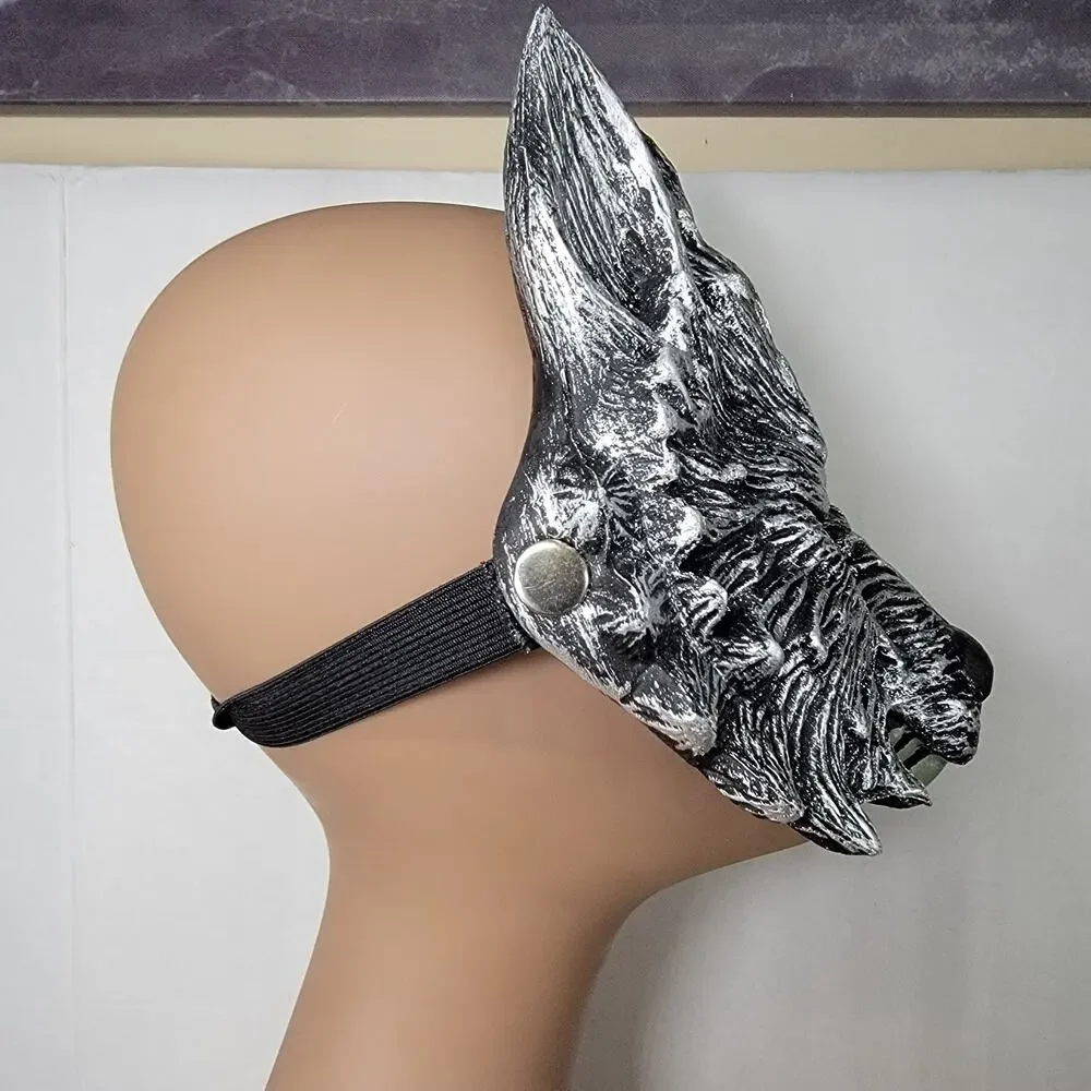 3D Half Face Werewolf Masquerade Rubber Mask